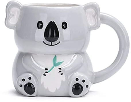 3D Embossed Grey Koala Bear Shaped Drinking Mug