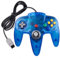 miadore Retro 64-Bit N64 Controller,Kabelgebundener Gamepad Controller Joystick für N64 Konsole N 64 System, Klares Blau