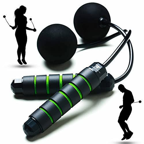 Corde à sauter lestée sans fil – Longueur réglable – Corde à sauter sans corde pour le corps de la plage – Éliminez le corps de papa avec une corde à sauter d'intérieur – Corde à sauter sans fil