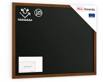 ALLboards Kreidetafel Wasserfest mit lackiertem Holzrahmen 120x90cm, Schwarz, Schreibtafel, Kreide