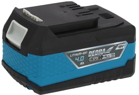 DEDRA Akku LI-ION, 18V 4.0Ah, Lange Lebensdauer und hohe Leistung, mit 3 LEDs, kompatibel mit den Modellen
