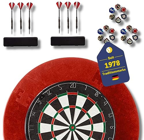 Best Sporting Set Dartscheibe Steeldart 45,5 cm mit Umrandung I inkl. 6 Steeldart-Pfeile & 18 Flights I