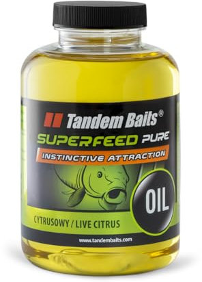 Tandem Baits SuperFeed Pure Zitrusöl | Lockstoff Karpfen Angeln ohne Mühe | Boilie-Öl Köder Große-Fische-Angeln | Karpfenzubehör Profis & Hobby-Angler 500 ml