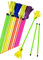 Juggle Dream Neo Flowerstick Kit Comprenant Baguettes en Fibre de Verre, Grip en Silicone, Franges en Daim, Jonglier Flower Stick (Vert/Jaune)