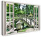 Bilder Fensterblick 60x40cm Baumwoll-Leinwand auf Keilrahmen mit Aufhänger moderner Kunstdruck XXL Wandbilder Wand-Dekoration Japanische Brücke Garten Natur Pflanzen Bach - Natur-Fotografie