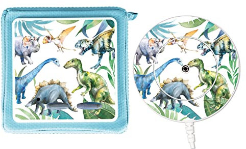 MeinBaby123® Schutzfolie kompatibel mit Toniebox und Ladestation | Schutzcover selbstklebend I Folie Sticker I Toniebox Zubehör (Ladestation Bundle: Dinosaurier im Dschungel)