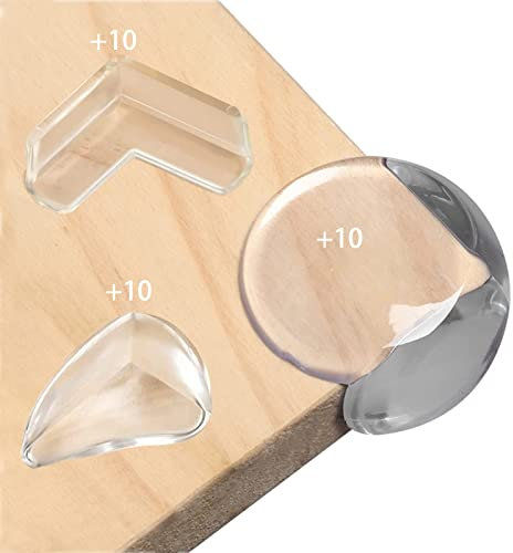 Eckenschutz Baby, 30 Stück Eckenschutz Transparent Kantenschutz 3 Formen Tischkantenschutz für Baby & KinderGeruchlos, ungiftig mit ultrastarkem Klebeband (30)