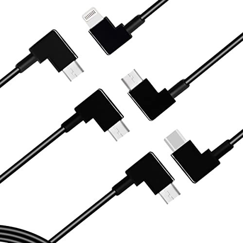 EatPitaya RC-N1 Cable for DJI Phantom, Mavic, MINI, Pro, Spark - Micro USB to Type-C Data Cable + USB Connector + IOS Remote Controller Wire (3Pcs)