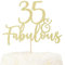 LOVENJOY 35 und Fabulous Geburtstag Tortendeko Gold Glitter 35. Kuchen Topper für 35th Birthday Party Cake Dekoration Glittery