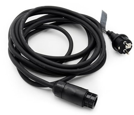 Technaxx Anschlusskabel mit Batterie BC01 Buchse vom Mikrowechselrichter zu Einer Schukosteckdose, Gummikabel H07RN-F 3 x 1,5 - Kabel für den Anschluss TX-211 (5 m Lange)