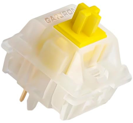 GUYEKS Gateron Milky Yellow Pro Switches,5-poliger Lineare 50gf Vorgeschmierte Tastaturschalter für mechanische MX-Tastatur(108 Stück,Gelb)