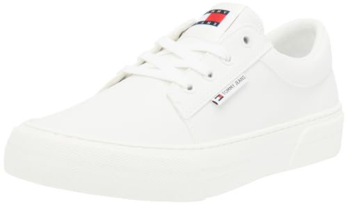 Tommy Jeans Men's Vulcanised Skater Derby Shoes, White (Ecru), 6,5