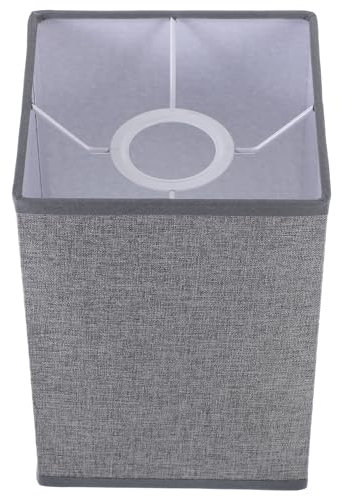 MAGICLULU 1 Stücke Lampenschirme Quadratisch Fass Lampenschirme Leinen Abnehmbarer Trommel Lampenschirm Für Tischlampe Stehleuchte 5 5 X 7 86 Zoll Grau