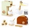 Pillowhale Kinderküche Spielset,Holz Kaffeemaschine, Pop-Up Toaster, Mixer Rührgerät Spielzeug,Holz Spielzeug Küchen Frühstücksset ,Spielküche Kinderküche Zubehör für Kinder 3+