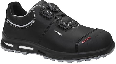 ELTEN Reaction XXT Pro BOA Low ESD S3S, Sicherheitsschuhe für Herren, leicht, Kunststoffkappe (Leichter als Stahlkappe), Obermaterial: Leder, Innenfutter: Textil (atmungsaktiv), Gr. 43