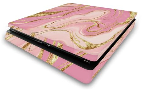 Head Case Designs Rosa Und Gold Marmor Vinyl Haut Gaming Aufkleber Abziehbild Abdeckung kompatibel mit Sony PlayStation 4 PS4 Slim Console