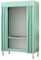 Kleiderschrank Canvas-Garderobe Für Schlafzimmer Kleiderschrank Aus Stoff Mit Kleiderstange, Faltbarer Schrank Leicht Zusammenzubauen,Green-88x48x176cm