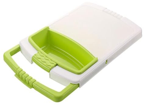 Over The Sink Cutting Board with Strainer, 3 in 1 Kitchen Sink Strainer Plastic Cutting Board Storage Basket Multifunction Chopping Board(Green)