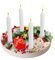 Magnet Kerzenhalter für Stabkerzen 25cm Rund,Schwarze Kerzenständer mit 4 magnetischen Haltern,Kerzenständer für Stabkerzen,Kerzenständer Weihnachten,Kerzenhalter für Adventskranz Stabkerzen (Weiß)