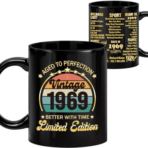 LEJIAJINW Regalos de cumpleaños número 55 – Decoraciones vintage para hombre e ideas de regalo de taza de café