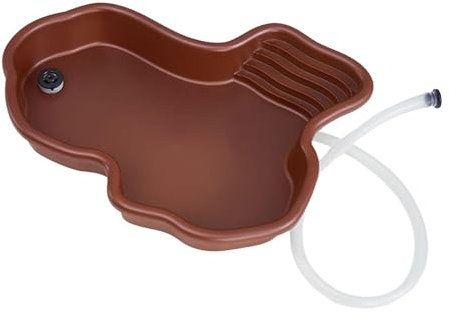 MagiDeal Plat d'eau pour Tortue de Piscine avec Rampe, Mangeoire Gamelle Tortue, Plat d'alimentation de Reptile, pour Tortue, Léopard, Dragon Barbu, Hamster, Reptile Bol de Nourriture, avec Tuyau