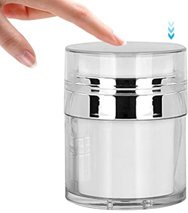 Cream Jar Vacuum Bottle, Airless Pump Bottle Portable Cosmetic Container Sample Pots Empty Refillable Travel Cream Bottle for Lotions, Creams, Makeup