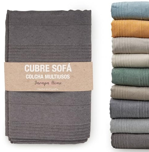 Colcha cama y colcha multiusos para sofás, colchas blancas. Plaid multiusos, cubre sofá, tejido resistente y de calidad, hecho en España. Colchas cama 150 modernas, 135, 90. (Café, 230 x 280 cm)