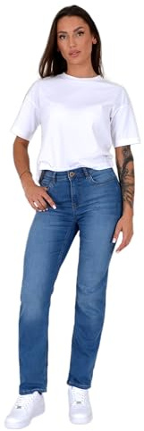 ESRA Straight Leg Jeans Damen Jeans High Waist – Premium Stretch Jeans Damen aus extra weicher Baumwolle