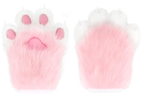 hbbhml flauschige Pfoten handschuhe Tier katze Wolf Hund Fuchs Kostüm Cosplay Zubehör Halloween Weihnachts feier für Erwachsene