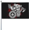 Odins Wikinger-Krieger-Bär auf seinem Kopf, Flagge für Haus, Rasen, hängende Dekoration, Hofbanner, Urlaub, Willkommensflaggen mit 2 Metallösen, für drinnen und draußen, 180 x 120 cm