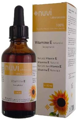 Vitamine E BIO : Tocopherol 100% pure & naturelle - huile pour le Visage, les Cheveux et le Corps - Anti-âge - Antioxyant - Anti Rides
