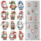Fayoo 12 Pcs Christmas Gnome Magnet Decorations - Magnetic Xmas Fridge Magnet Stickers for Refrigerator, Cruise Ship, Car & Garage Door