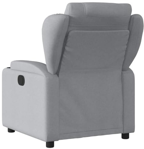 KOIECETA Massagesessel Relaxsessel Sessel mit Liegefunktion Fernsehsessel Verstellbare Rückenlehne Liegesessel Ruhesessel TV Sessel Polstersessel Hellgrau Stoff