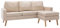 QJBSAVVA Couch Groß Sofagarnituren Big Sofa Campingsofa - 3-Sitzer-Sofa mit Hocker Creme Stoff für Gästezimmer Wohnzimmer Ausstellungshalle Ruheraum
