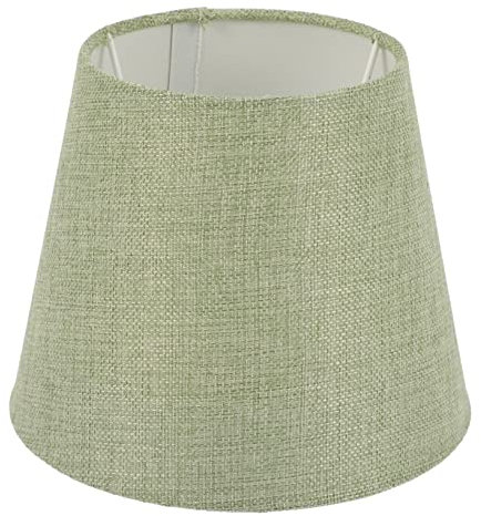 jojofuny Pantalla de Tela E14 para Lámpara Pantalla de Tambor Cubierta Decorativa para Lámpara de Mesa Color Verde Claro