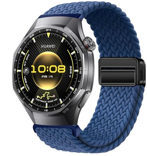 GIOPUEY Armband Kompatibel mit Huawei Watch GT 6 46mm/GT 6 Pro/GT5 46mm/GT5 Pro Geflochtenes Nylon Armband [unisex] elastisch Ersatzarmband - Blue