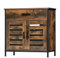 EUGAD Armario Bajo Lavabo, Mueble Baño Con Recorte Sifón, Cajón y Puertas de Rejillas, Auxiliar Con Estante Ajustable, 60x30x60 cm, Marrón Rústico