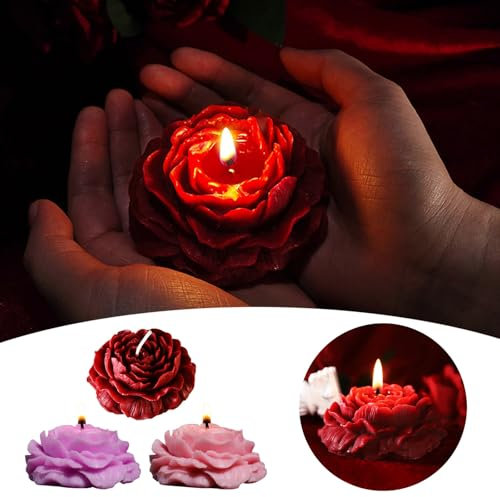 3 Pcs Low Temperature Candles Rose Flower Shaped Scented Candles Adult Low Heat Body Candles Wax Play for Couples Date Night