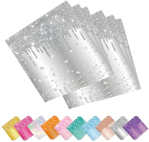 40 P Silver Napkins for Her,Girls,Women,Sparkling Diamond Silver Napkins Party Paper Sparkling Serviette,Disposable Tissue Dinner Serviette Dinnerware for Birthday,Wedding,Baby Shower Party Tableware
