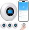 PHYSEN WiFi Detector de Humo y Monóxido de Carbono con 10 Años de Vida Útil y Batería Reemplazable, Detector Combinado Compatible con la App Tuya, Certificación Estándar EN14604 & EN50291, 3St