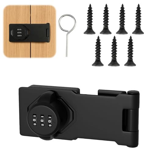 Cerradura de Combinación 3 Dígitos sin Llave con 7 Tornillos, 4,5 Pulgadas Cerradura de Contraseña de Metal para Puertas Pequeñas, Armarios, Jardines