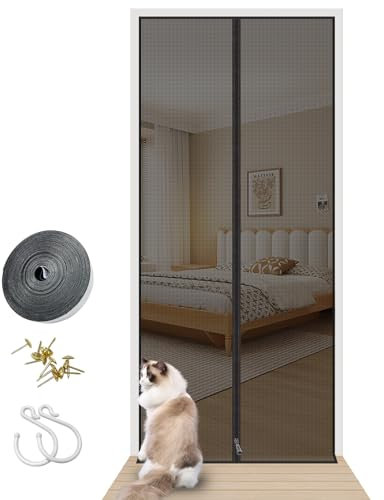 Rete per Gatti per Balcone, Zanzariera per Porta Del Balcone, Con Chiusura Lampo, Traspirante e Ventilata, Adatta per Porte Della Camera Da Letto(90 x 200 cm)