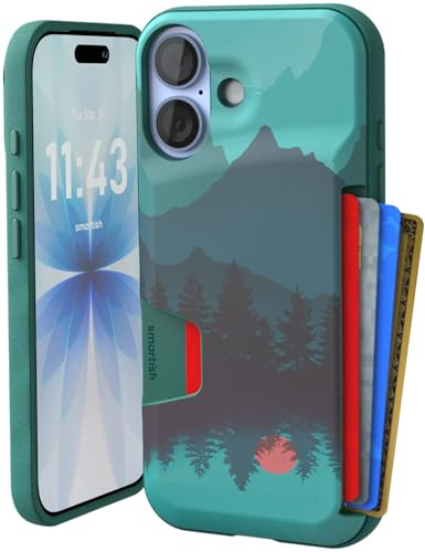 Smartish® iPhone 17 Wallet Case - Wallet Slayer Vol. 1 [Slim + Protective] Credit Card Holder - Drop Tested Flip Hidden Card Slot Cover for Apple iPhone 17 - Moving Mountains