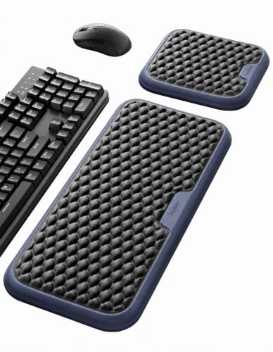 VAYDEER Extra breites Handgelenkauflagen-Set mit Mauspad, Schwarz