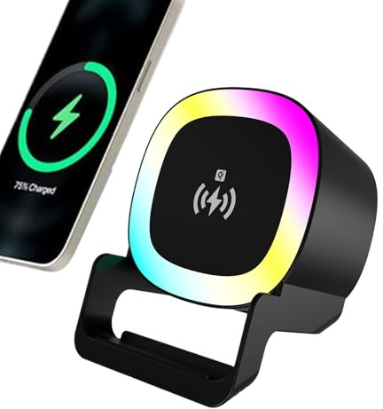 Portable Wireless Speaker - Audio Player with Wireless Charging Station | Compact Portable Speaker - For Home, Living Room, Office, Study, Kitchen, Dorm, Bedside, Travel
