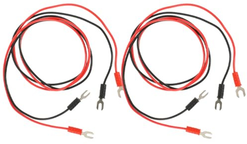 Totority 4pcs U-shaped Dual-head Copper Test Leads Pvc Insulated Turntable Record Player Earth Grounding Connecting Wires for Dj Equipment