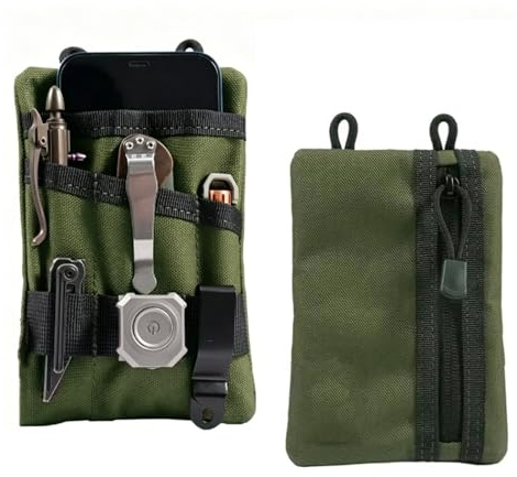 yufana Tactical EDC Pouch, Multifunctional Utility Waist Pack with Belt Clip, Durable Tactical Gadget Pouch with Multiple Pockets, Tool Holster, Ideal for Hiking, Camping, Outdoor Activities