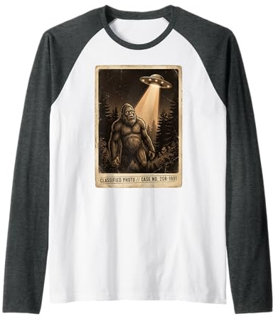 Cryptid Sighting Geheimakte Paranormal Funny Tee 3 Raglan