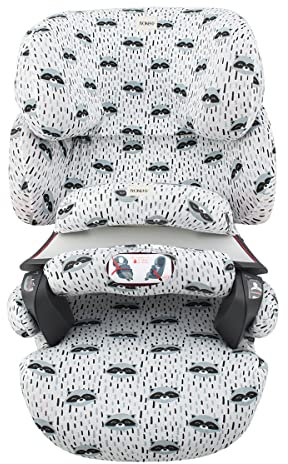 JYOKO Kids Bezug für Autositz, Kindersitz kompatibel mit Cybex Pallas Fix, 2 Fix, aus Baumwolle (Raccoon)