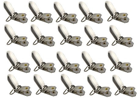 Acoser Metall Schnuller Clips mit Runden Einsätzen, Ideal für Schnuller Hosenträger, Lätzchen oder Spielzeug Halter (20)